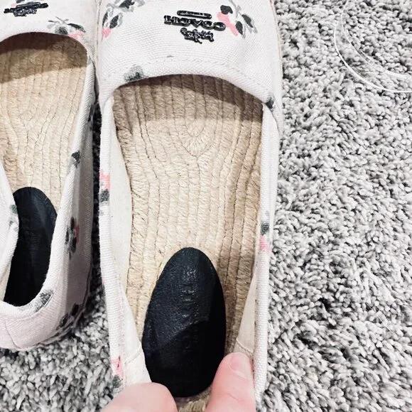 Coach Rhodelle Slip On Espradille Cream Floral Rose Casual Shoe Size 7.5 - Picture 4 of 8